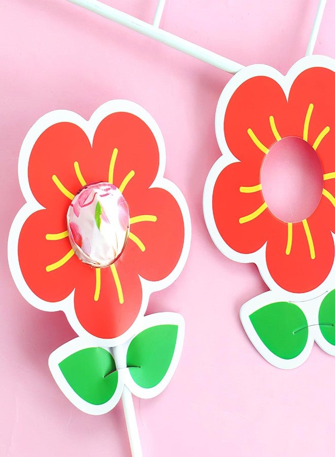 PRETYZOOM Little Candy Flower Lollipop Card Holders 50 Pcs Paper Candy Decorations 3.3X2.7 Inch for Kids Valentines Day Classroom Party Favors - Image 3